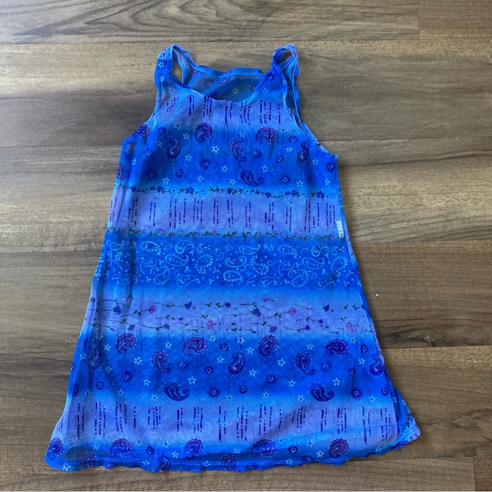 Vintage 90s Mesh Paisley Tank Top Surfer Beachy Edgy